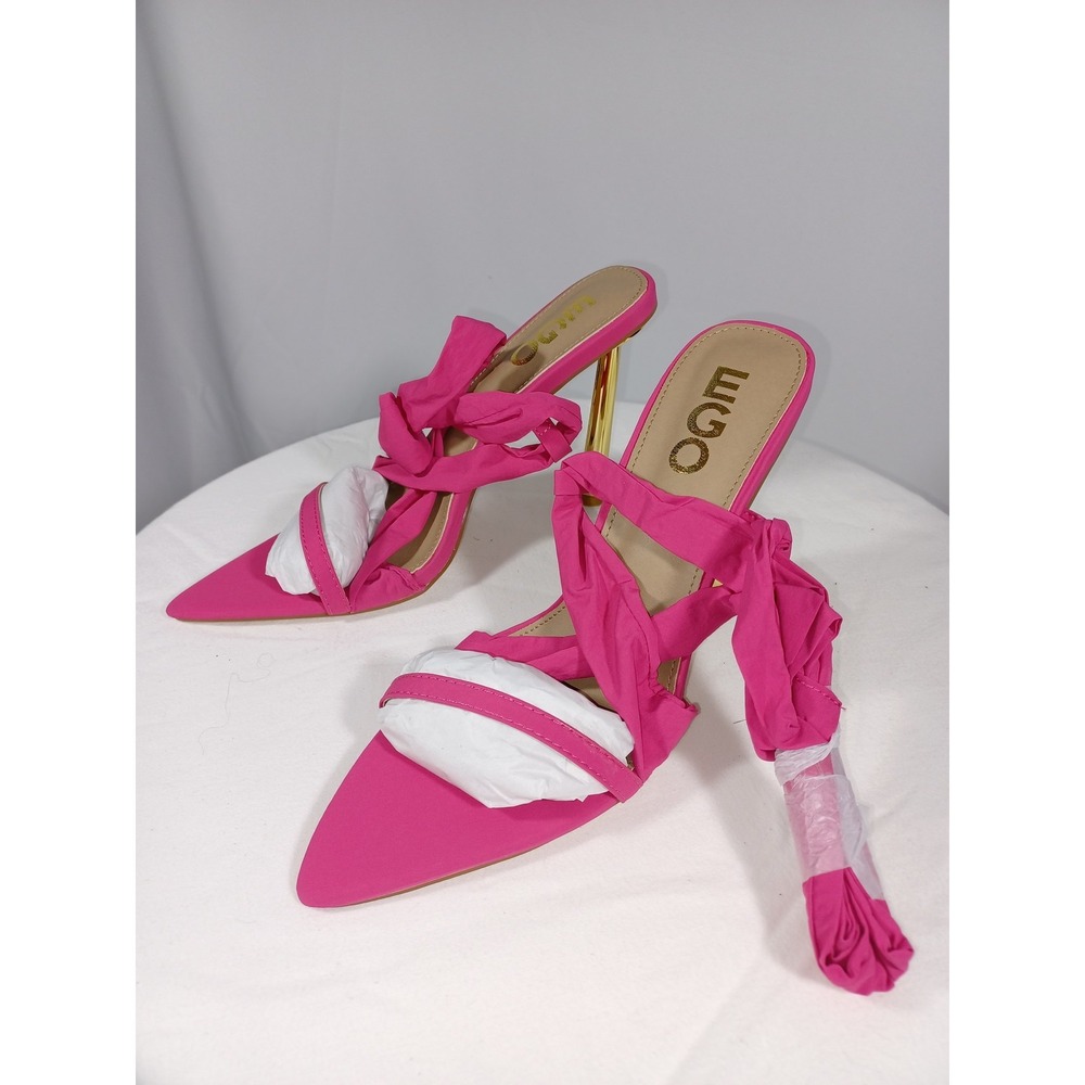 Ego Once Upon Wrap Around Heel Shoes Womens Size 7 Pink Gold Sandals Dressy - Picture 3 of 12
